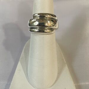 James Avery, Sterling, silver, wraparound swirl ring, original Avery logo, sz 6